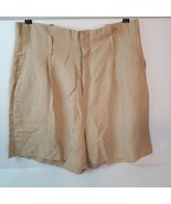 A New Day™ Women&#39;s Sz 4 High-Rise Linen Rayon Paperbag Shorts Tan MISSIN... - £14.70 GBP