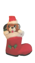 Christmas Animated Musical &quot;Santa Claus is Coming to Town&quot; Puppy in Boot... - £12.01 GBP