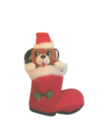 Christmas Animated Musical &quot;Santa Claus is Coming to Town&quot; Puppy in Boot... - $20.49 CAD