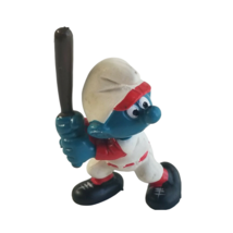 Smurfs Baseball Player #3 Vintage Smurf Schleich Figure PVC 1980 PEYO Sports - £19.93 GBP