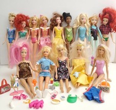 Mixed Lot of 14 Barbie Dolls (Disney Princesses &amp; Regular&quot; OOAK Craft or Play - £23.72 GBP
