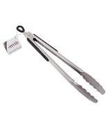 Stainless Steel Tongs with Rubber Grip &amp; Locking Ring - 30cm - £18.10 GBP
