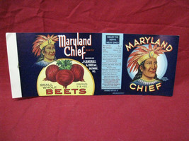Vintage Maryland Chief BEETS Advertising Paper label #2 - £11.67 GBP