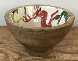 MudPie Wooden Painted Dancing Reindeer Dip Bowl - $1,000.00