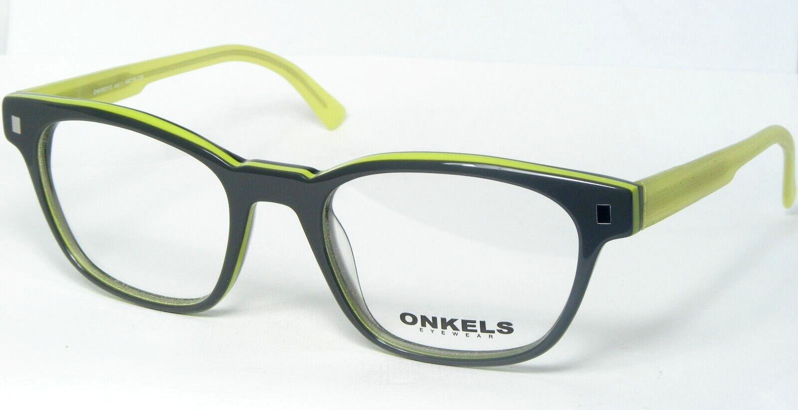 Nuevo ONKELS ONK90010 Col. 1 Gris / Verde Lima Gafas Marco 49-19-135mm - $86.21