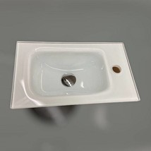 Beautiful Small 18&quot;White Tempered Glass Rectangular sink with Chrome Pop... - $84.05