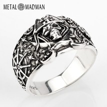  ring for men sterling silver skeleton skull ring pirate anchor biker punk gothic style thumb200
