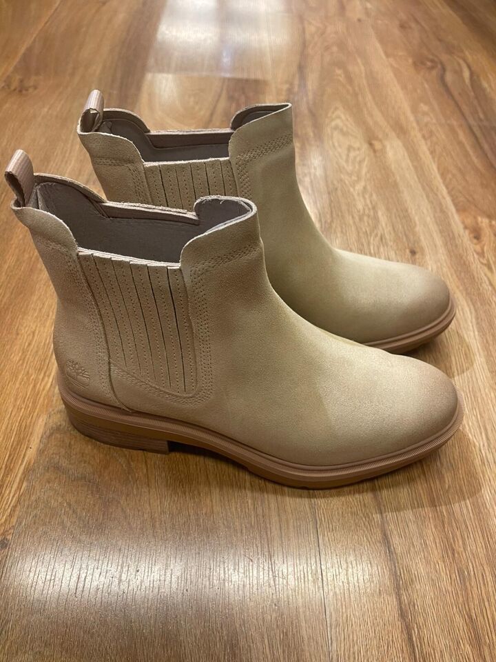 TIMBERLAND WOMEN'S BRIMFIELD MID CHELSEA BOOT LIGHT BEIGE SUEDE A2PBB-ER3