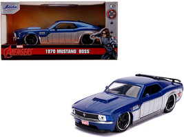 1970 Ford Mustang Boss Blue Metallic and Silver &quot;Winter Soldier&quot; &quot;Avengers&quot; &quot;Mar - £18.56 GBP
