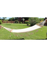 BEAUTIFUL IVORY HAMMOCK HANDCRAFTED MACRAME 39” x 78” + SUSPENSION ROPES... - $50.00