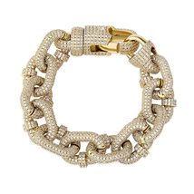 17mm Miami Cuban Chain Bracelet High Quality Micro Pave Iced Out Cubic Zirconia  - £138.95 GBP+