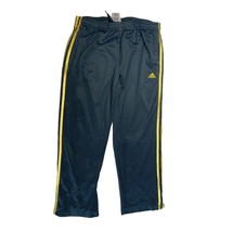 Adidas Womens Size Medium Sweat Track Pants Charcoal Gray Yellow Striped... - $24.65