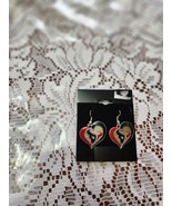 2013 Houston Texans Swirl Heart Shaped Pierced Earrings NFL  Football - $19.13 CAD
