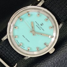 FAVRE LEUBA SEA CHIEF 253 WINDING MENS SWISS TURQUOISE BLUE DIAL WATCH a... - $64.99