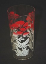 Old Vintage 1960&#39;s Swanky Swig Red &amp; White Floral Juice Glass Tumbler 4-... - £7.90 GBP