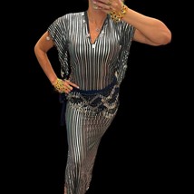 Luxury Belly Dance Costume: Red &amp; Gold Oriental Dress with Coins - $159.00