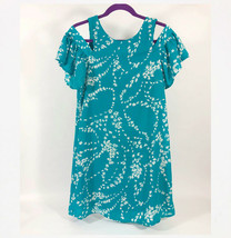 City Streets Turquoise Cold Shoulder Lined Dress Wms Size 4 - £15.64 GBP