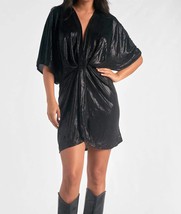 Elan liquid metal dolman sleeve dress in Black - size L - £46.06 GBP