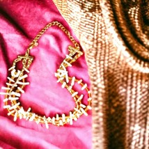 Gorgeous vintage shell and gold chain choker necklace - €18,23 EUR