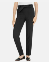 Hilary Radley Ladies&#39; Tie Front Pant Slim Leg + Removable Belt Sz 2 BLACK NWT - £15.66 GBP