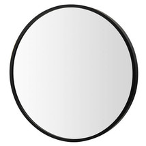 16-inch Round Wall Mirror with Aluminum Alloy Frame-Black - Color: Black - £58.90 GBP
