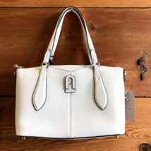 Furla $408 White Leather Top Zip Pebbled Leather Crossbody Purse NEW 0716MD - £173.83 GBP