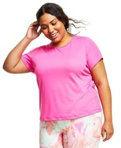 MSRP $20 Id Ideology Womens Birdseye Mesh T Shirt Pink Size 1X - £9.04 GBP