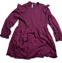 Gap Women’s Long Sleeve Purple Dress Ruffled Pockets Shirred Size XXL Stretch - £13.23 GBP