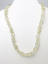 Vintage Glass Chip Beaded Necklace Beach Wedding Jewelry Clear Natural 16” - $6.16 CAD