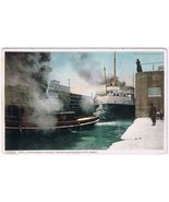 Postcard Steamer J Hutchinson Leaving The Soo Locks Sault Ste Marie Mich... - £11.65 GBP