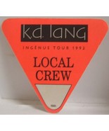 K.D. LANG - ORIGINAL INGENUE TOUR 1992 CLOTH TOUR BACKSTAGE PASS ***LAST... - $13.62 CAD