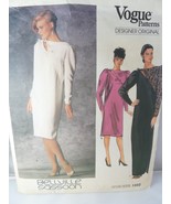 Vogue 1452 Pattern Miss Loose Fitting Straight Pullover Lined Dress Sass... - $21.16 CAD