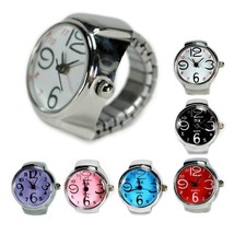 Watch Ring Finger Stretch Band Chrome Time Jewelry New Large Number Usa Seller - £7.15 GBP