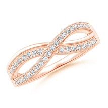 ANGARA Lab-Grown Ct 0.22 Pave Set Diamond Infinity Ring in 14K Solid Gold - £671.64 GBP