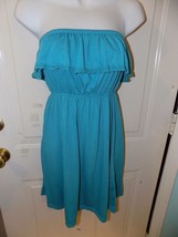 Faded Glory Strapless Fresh Teal Empire Dress with Ruffle Top Size S (4/... - $19.11
