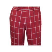 Men INSERCH premium Soft Cool Linen  2pc Walking Leisure suit 7098 Red Plaid image 7