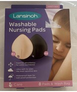 Lansinoh Nursing Breast Pads Washable Reusable 3-Layer 8 Pads Wash Bag New - $22.52 CAD