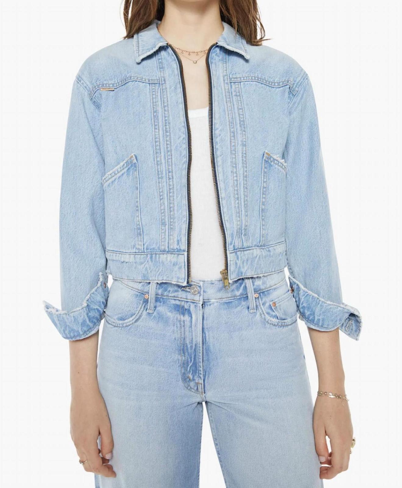 Mother The Duo Shorty Cropped Denim Jacket Size S - $203.94