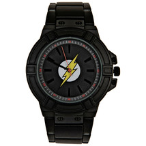 DC Comics Flash Classic Symbol Watch Face with Black Metal Band Black - £35.08 GBP