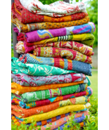 Wholesale Vintage Kantha Blanket Bedspread Indian Handmade Quilt Throw C... - €24,57 EUR+