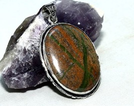 Natural Bloodstone Gemstone Handmade Pendant Solid 925 Silver Jewelry 2.1&quot; - £4.41 GBP