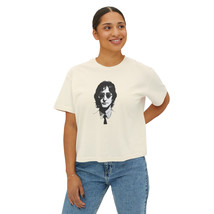 Women&#39;s Black and White John Lennon Portrait Boxy Tee - £22.56 GBP+
