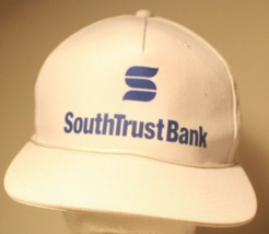 Vintage South Trust Bank Hat Cap White and Blue Snapback ba1 - $11.87