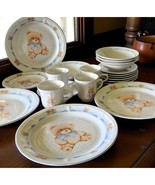 Tienshan Theodore Bear Dinnerware 4 Place Settings Country Teddy Dishe S... - $97.43 CAD