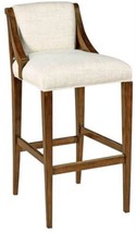 Counter Stool Woodbridge Beige Linen Upholstered Welt Bordeaux Wood Sleek - £1,126.08 GBP