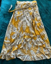 Solitaire Ruffle Front Maxi Skirt Yellow w Palms Elastic Waist Sash NWT ... - $514.99 MXN Solitaire Ruffle Front Maxi Skirt Yellow w Palms Elastic Waist Sash NWT ... - $514.99 MXN