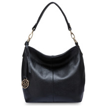 Charm Purple Women Shoulder Bag 100% Genuine Leather Hobos Fashion Lady Messenge - £74.51 GBP
