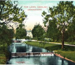 The Lawn Dawlish Devonshire Antique Postcard 1900 Posted Kansas City MO - $15.95