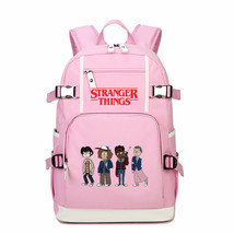 Stranger Things Kid Backpack Schoolbag Bookbag Daypack Pink Large Bag H - £33.08 GBP