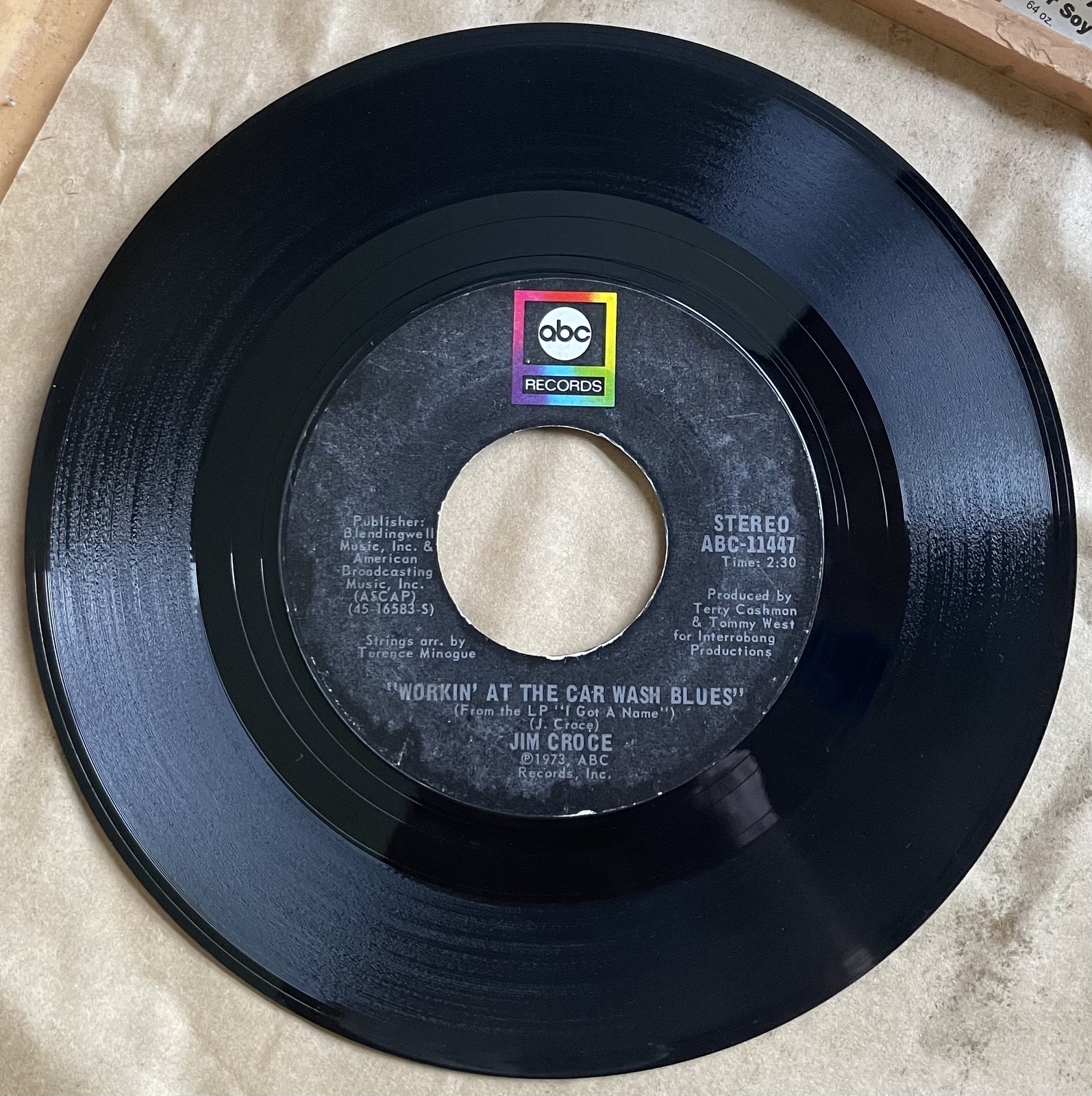 Jim Croce - Workin&#39; at the Car Wash Blues / Thursday - 45 RPM - 1973 - $6.99